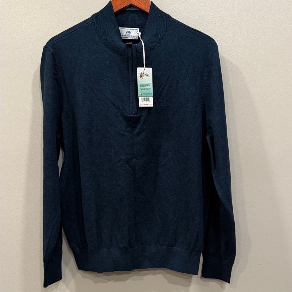 Southern Tide Men's Navy Zip-Up Sweater